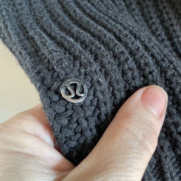 Lululemon Sweater Womens 12 Black Cotton Bring The Cozy Turtleneck Boho Chunky - Picture 5 of 9